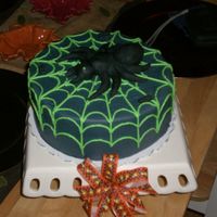 Spider Web Spider web cake - fondant spider and fondant flies