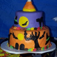 Halloween Collage I made this cake for the Halloween party at my son's daycare. Devil's food cake w/ raspberry flavored buttercream inside, all...