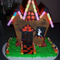 Gingerbread Haunted House Front view of my 1st Gingerbread Haunted House cake.
