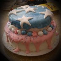 Whimsical 4Th Of July This is my first attempt at a fondant cake. I used a simple fondant recipe that took a few times to learn to cook just right. It is white...