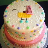 Baby Buggy Cake Vanilla cake frosted in buttercream.