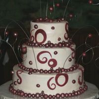 60Th Birthday italian cream with cream cheese icing and fondant accents