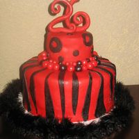 26Th Birthday Chocolate cake with chocolate buttercream, topped with fondant.