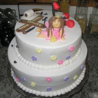 Cake For 3 Peoples Birthday In 1/3 Of The Time b/c icing with fondant accents