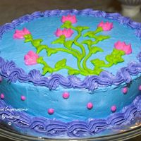 Pink Sweet Peas This is a cake I did using leftover icing from my daughter's sweet 16 cake to practice my reverse shells. They came out better than I...