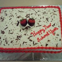 Back To School Cake This is a cake I did for my chiropractor's assistant for her two boys going back to school. It's a triple chocolate chip fudge...