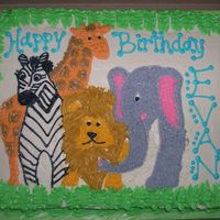 Jungle Birthday I drew these free-hand to match the birthday plates and napkins.