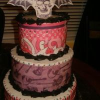 Rock Birthday Cake cake made for my stepdaughters birthday. Edible images on buttercream. Avenged Sevenfold Plaque made from fondant with edible imabe on top...