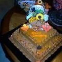 Fall Cake chocolate cake with maple buttercream and sugar cookie accents