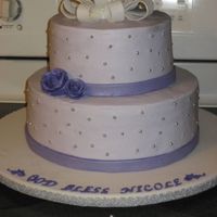 Confirmation Cake This was for another family confirmation. Vanilla cake with chocolate filling and frosted with vanilla buttercream.