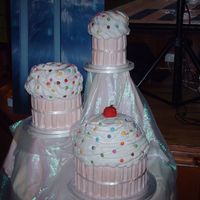 Wedding Cup Cakes 3 large wedding cup cakes with smarties