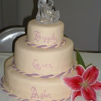 My First Wedding Cake B/C covered with fondant.