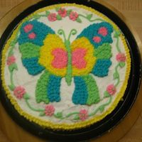 Butterfly Line Design Transfer Cake This poor cake suffered a mishap on the way to class and I thought I was going to just have to sit out and watch the others decorate their...