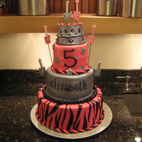 Princess Birthday Pink, silver and black cake. MMf guitars.