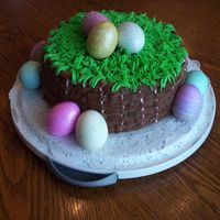 Easter Cake '07 I decided at the last minute to do an Easter cake. It was my first time doing basketweave. It wasn't as hard as I thought it would be...