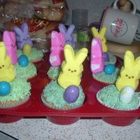 Easter Cupcakes French Vanilla Cupcakes with BC icing, Whopper Eggs, and Peeps...Got the idea from klsrtr. My 3-year-old step-son helped me with these and...