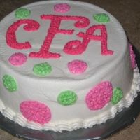 Round Pink And Green Polka Dot Smash cake for little girls first birthday. 6" Round.