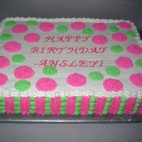 Pink And Green Polka Dot First Birthday Cake. . . Matching smash cake