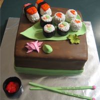 Sushi Sushi Cake I made this cake for someone that was leaving their current job for a better one. She loves sushi so they wanted a sushi cake for her. This...