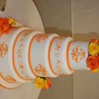 Orange Nottnagel Wedding Cake I made this cake for my friends wedding. It was my first 5 tier cake, I was so nervous! And it was also my first time stenciling with royal...