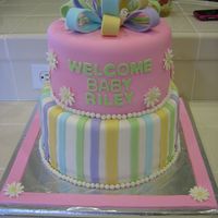 Daisy Baby Shower Cake I made this cake for my friend that is expecting. Her theme was daisys and this is what she wanted me to make. The cake is 8" & 10...