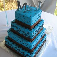 Blue Tongues Based on a swatch that the bride gave me. I loved it, but it was pur blue icing, so I'm sure the guests went home with colored mouths...