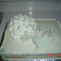 60Th Wedding Anniversary My first sheet cake. The sheet is a scratch vanilla cake with lemon mousse filling. The bouquet is chocolate. Icing is a very rich whipped...