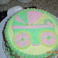 Baby Carriage My second cake! A Butter cake (very rich!) with buttercream icing.