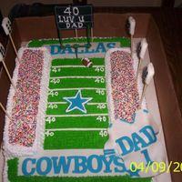 Dallas Cowboys 40Th Birthday WASN'T THRILL ABOUT MY BLEACHER'S, BUT WILL DO BETTER NEXT TIME!!! WHITE AND CHOCOLATE CAKE, BUTTER CREAM FROSTING,FONDANT...