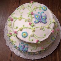 Butterflies And Vines Two Tier Cake with Butterflies and Vines