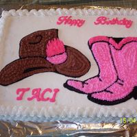 Cowgirl boots and hat for a barrell racing cowgirl, buttercream
