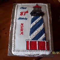 Lighthouse white cake with hazelnut buttercream icing, copied from a notecard provided to me