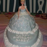 Cinderella I made this for a friend's daughter. The doll is a Cinderella doll, not a doll pick. Wonder mold cake on top of a 1-layer oval cake....