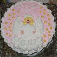 Kristi_Shower.jpg Picture of a blond angel with the words "Heaven Sent" was requested for this baby shower.