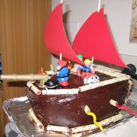 Pirate Ship th first time I tried to make a 3d cake