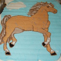 Horse Cupcakes My daughters school does not allow cakes for children's birthdays. So I made the closet thing possible. A cupcake cake. Frosted with...