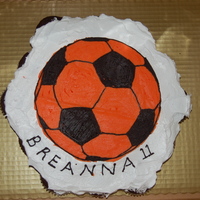 Soccer Cupcakes Cupcake cake, frosted with whip cream frosting, and a FBCT.