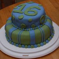 16Th Birthday Cake Chocolate cake covered in Pettinice fondant made for my cousin's 16th birthday.