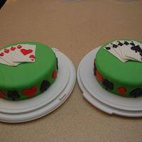 Euchre Cakes Birthday cakes done for 2 parties in the same weekend. A perfect Euchre Hand - Fondant