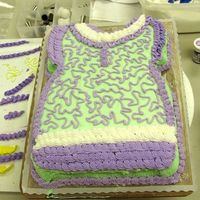 Baby Shower--Little Dress Cake Carved from a 2-layer quarter sheet cake