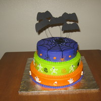 Halloween Cake Three layer - chocolate, lemon, orange cakes! All buttercream!