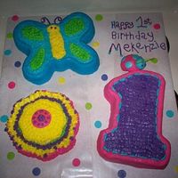 Butterfly 1St Birthday I made this for a friend's daughters 1st birthday! Fondant and Buttercream Icing.