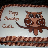 Owl Birthday Vanilla cake w vbc. FBCT for someone who loves owls. TFL