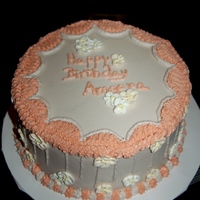 Lacey Border Almond cake w vbc. Wanted something different. Inspired by a cake in a 1960's Wilton book, here's what happened. RI flowers. TFL...