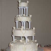 Climbing Vines And Tulips The bride gave me a sketch, and she was very pleased with this interpretation. Gumpaste tulips with climbing vines and leaves from gumpaste...