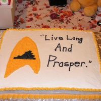 Boss' Going Away Cake My boss was retiring and my depy asked if I could do a cake. He is a HUGE Star Trek nut (as am I:)) so I came up with a simple yet...