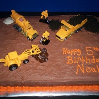 Construction made this for my little boy last year. used jelly beans for rocks and oreo cookies for the dirt and cement