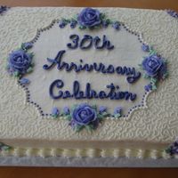Lilac Anniversary This cake was done to match a birthday cake for the same party. This is what I came up with. Purple and lilac colors. 11x15 sheet cake,...