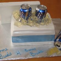 Some Buds This was done for a couple of friends. I got a kick out of doing this cake. They enjoyed it too. Choco cake with fondant and jello ice...