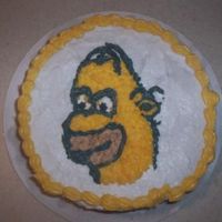 Homer This is the first cake I ever made .. hand 'frosted' homer simpson